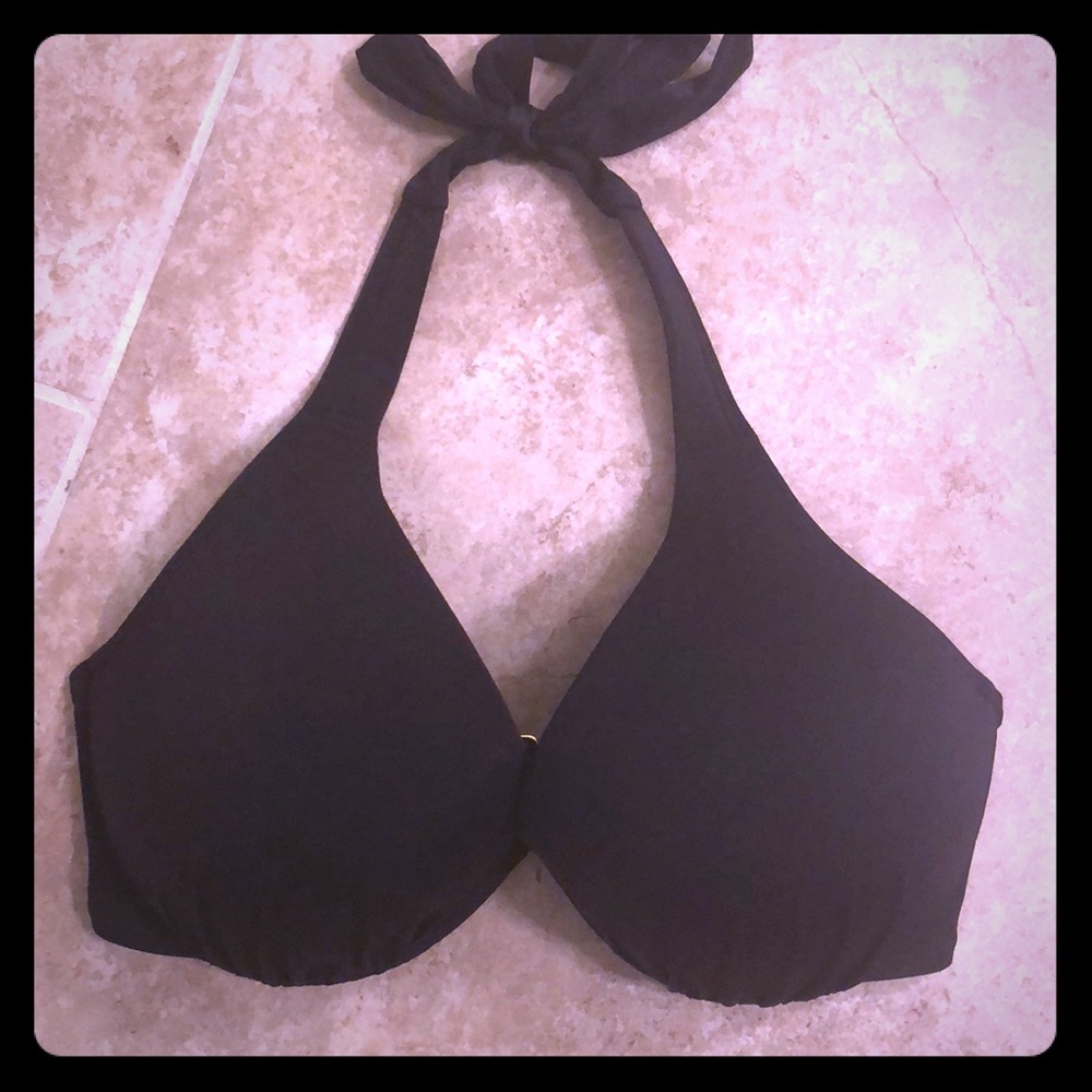 Black halter bikini top